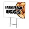 Signmission Farm Fresh Eggs Yard Sign & Stake outdoor plastic coroplast window, C-1216-DS-Farm Fresh Eggs C-1216-DS-Farm Fresh Eggs - alternate 1